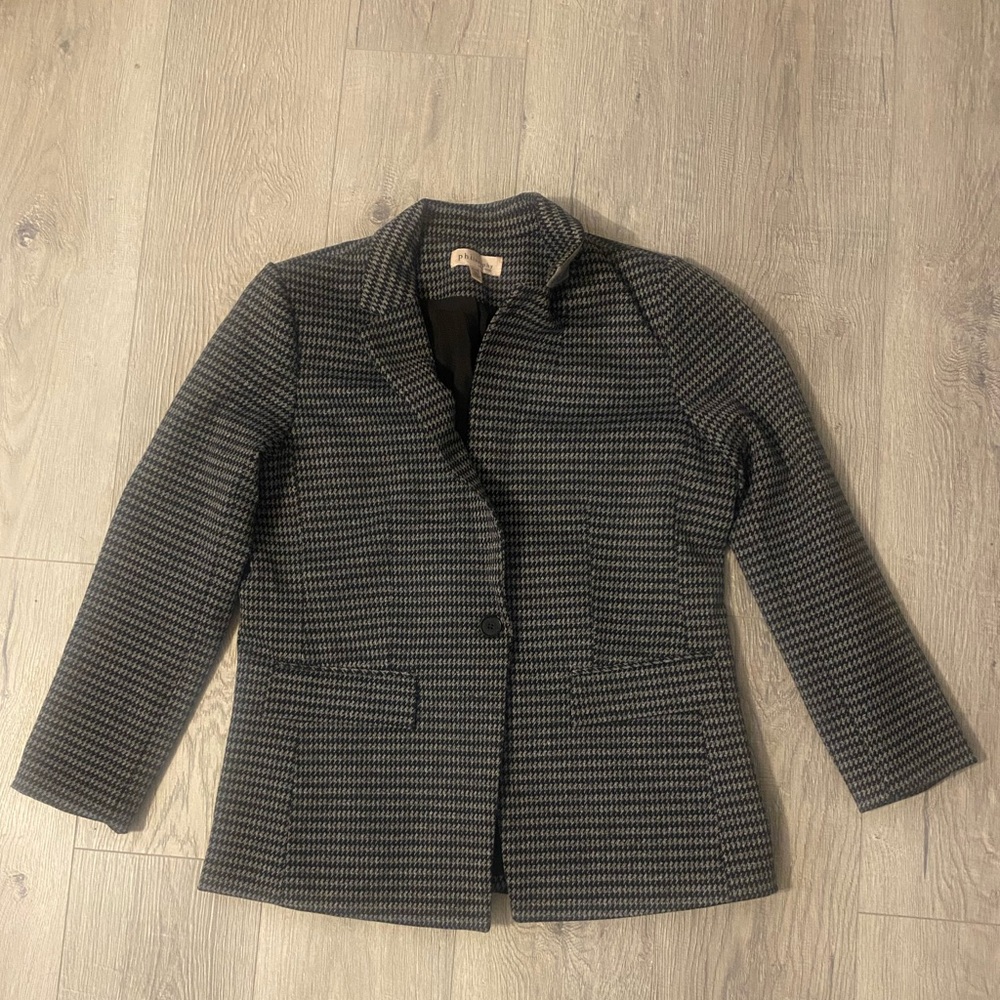 Anthropologie Philosophy Houndstooth Blazer Women Size XL
